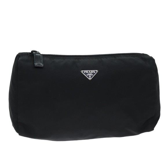 PRADA Pouch Nylon Black Auth 75663 - Picture 1 of 16